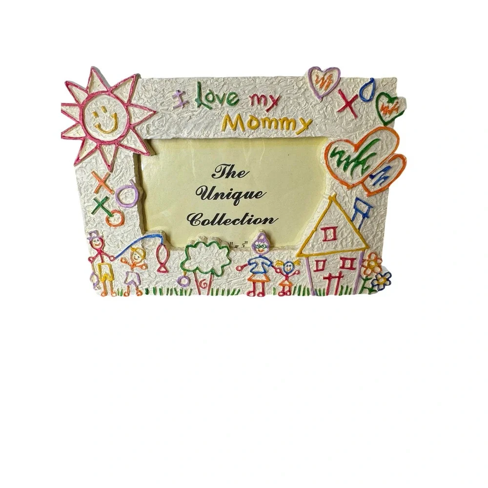 The Unique Collection I Love My Mommy Resin Picture Frame Child Drawing 3x5